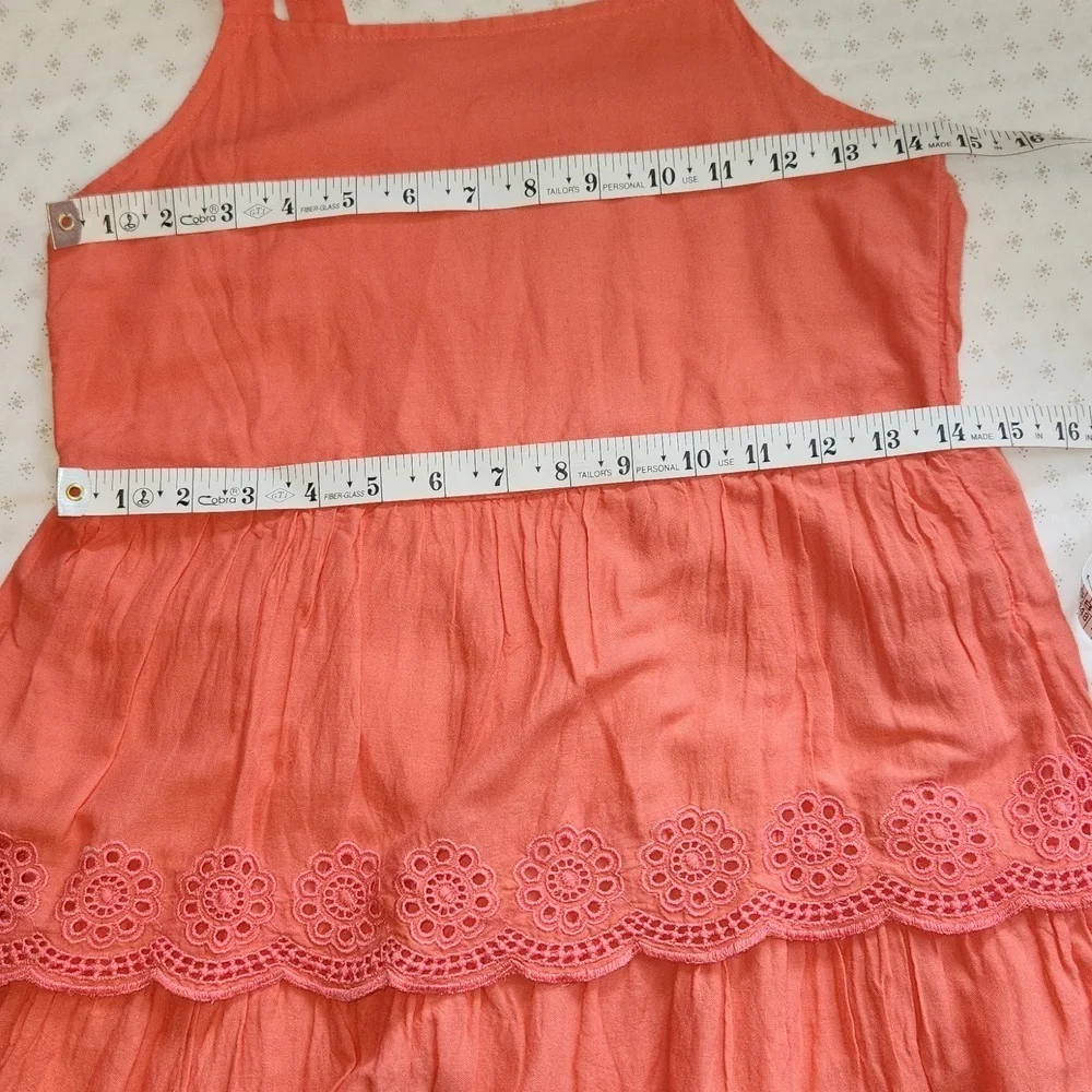 Old Navy Pink Ruffled Eyelet Tiered Sundress Big Girls size XL (14/16)